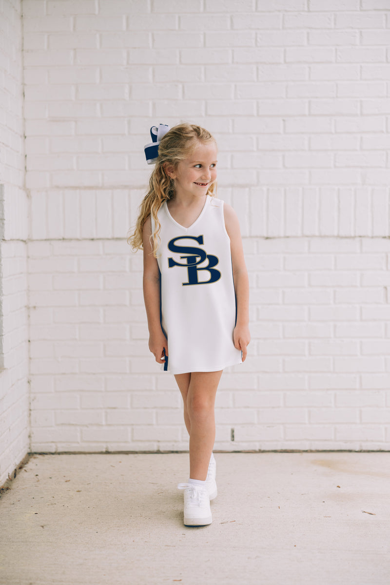 The Second Baptist | White V-Neck Cheer Dress