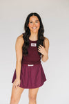 The Alli Ribbed Tank Hail State Woven Label | Deep Maroon