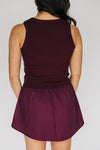 The Alli Ribbed Tank Hail State Woven Label | Deep Maroon