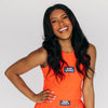 The Alli Airy Tank War Eagle Woven Label | Orange