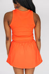 The Alli Tennis Skort War Eagle Woven Label | Orange