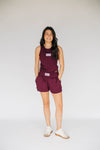The Alli Airy Tank Gig 'Em Aggies Woven Label | Deep Maroon