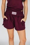 The Ava Airy Shorts Gig 'Em Aggies Woven Label | Deep Maroon