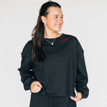 The Lexie Lounge Top Georgia | Black