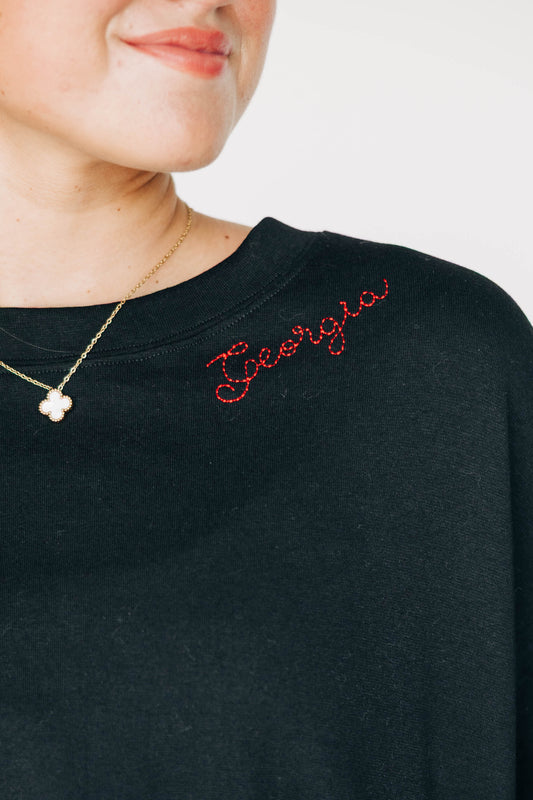 The Lexie Lounge Top Georgia | Black
