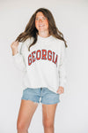 The Madi Classic Mockneck Georgia Applique | Ash