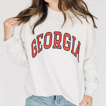 The Madi Classic Mockneck Georgia Applique | Youth Ash