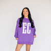 The Madi Varsity Mockneck East Carolina (ECU) Applique | Purple