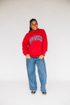 The Madi Classic Mockneck Sooners Applique | Crimson - Black Applique