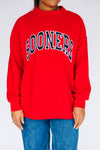 The Madi Classic Mockneck Sooners Applique | Crimson - Black Applique
