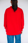 The Madi Classic Mockneck Sooners Applique | Crimson - Black Applique