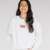 The Becca Boxy Crewneck Boomer Sooner Woven Label | Ash