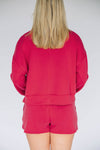 The Ava Airy Crewneck Boomer Sooner Woven Label | Crimson