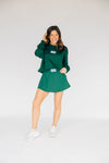 The Ava Airy Crewneck Go Green Go White Woven Label | Dark Green