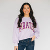The Mallory Crewneck Pirates Applique (ECU) | Lavender