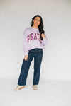 The Mallory Crewneck Pirates Applique (ECU) | Lavender