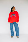 The Madi Classic Mockneck Georgia Applique | Bright Red