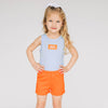 The Alli Ribbed Tank War Eagle Woven Label | Youth Light Blue