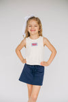 The Alli Ribbed Tank Hotty Toddy Woven Label | Youth Bone