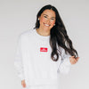 The Becca Boxy Crewneck Go Dawgs Woven Label | Ash