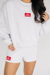 The Becca Boxy Crewneck Go Dawgs Woven Label | Youth Ash