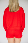 The Ava Airy Crewneck Go Dawgs Woven Label | Bright Red