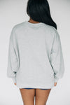 The Mallory Applique Crewneck Auburn Applique | Heather Grey