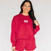 The Ava Airy Crewneck Roll Tide Woven Label | Crimson
