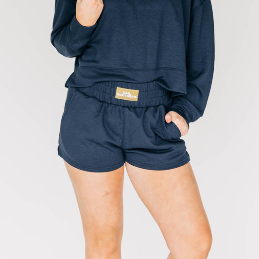 The Ava Airy Shorts Hail Southern Woven Label | Navy
