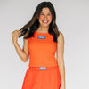 The Alli Ribbed Tank Fighting Gators Woven Label | Orange