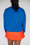The Ava Airy Crewneck Fighting Gators Woven Label | Royal