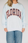 The Mallory Applique Crewneck Florida Applique | Light Blue