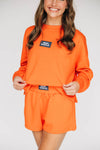 The Ava Airy Crewneck War Eagle Woven Label | Orange