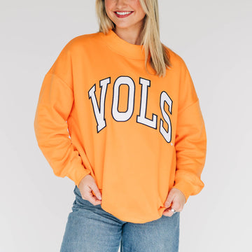 The Madi Classic Mockneck Vols Applique | Bright Orange