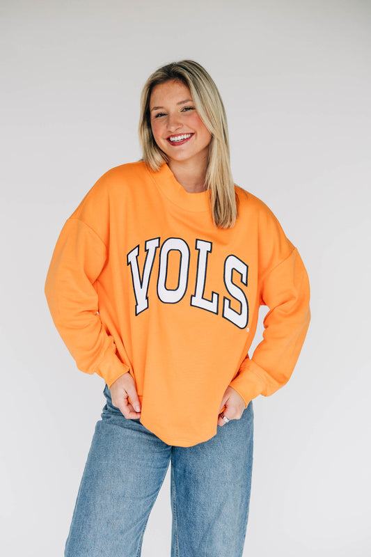 The Madi Classic Mockneck Vols Applique | Bright Orange