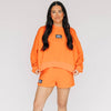 The Becca Boxy Crewneck War Eagle Woven Label | Orange