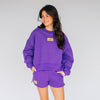 The Becca Boxy Crewneck East Carolina (ECU) Woven Label | Purple