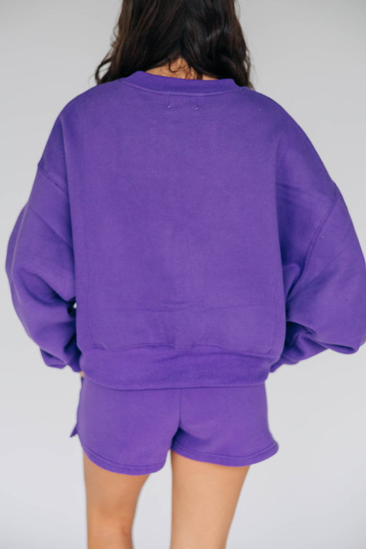 The Becca Shorts Geaux Tigers Woven Label | Purple