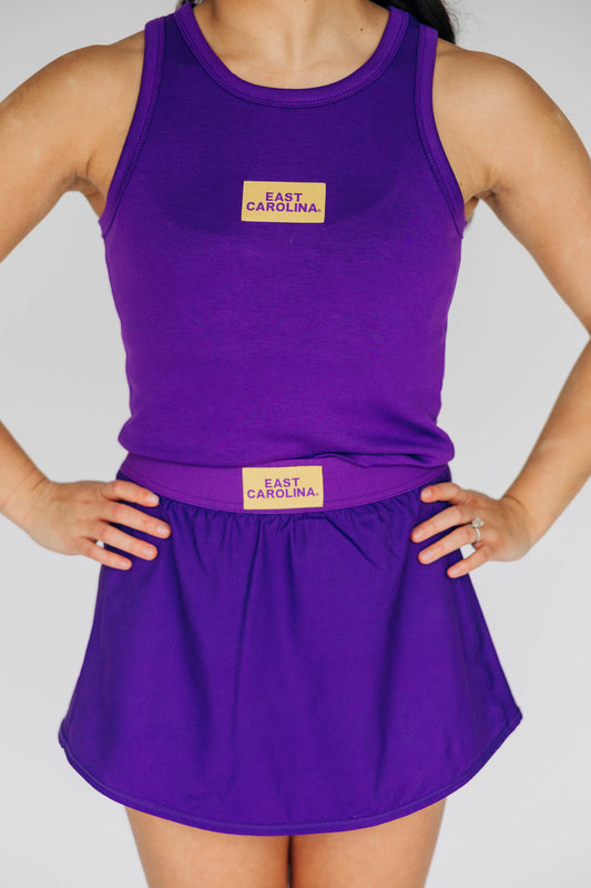 The Alli Tennis Skort East Carolina (ECU) Woven Label | Purple