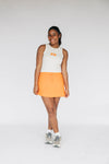 The Alli Airy Tank Go Vols Woven Label | Bone