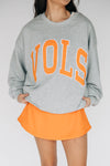 The Mallory Crewneck Vols Applique Arch | Heather Grey