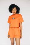 The Kristen Airy Lounge Shorts War Eagle Woven Label | Orange