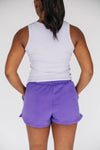 The Alli Ribbed Tank Geaux Tigers Woven Label | Lavender
