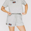 The Kristen Airy Lounge Shorts War Eagle Woven Label | Heather Grey