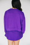 The Ava Airy Crewneck Geaux Tigers Woven Label | Purple