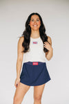 The Alli Ribbed Tank Hotty Toddy Woven Label | Bone