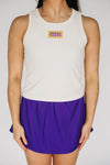 The Alli Ribbed Tank Geaux Tigers Woven Label | Bone