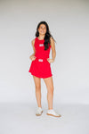 The Alli Tennis Skort Boomer Sooner Woven Label | Crimson