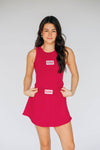 The Alli Tennis Skort Boomer Sooner Woven Label | Crimson