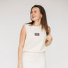 The Anna Active Tank War Eagle Woven Label | Bone